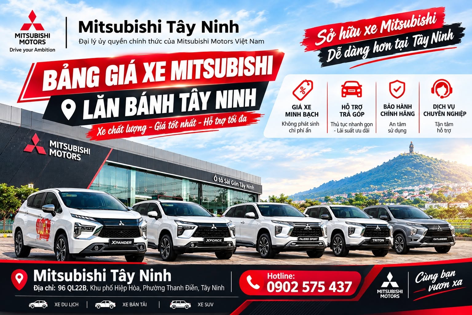 Bảng Giá  Xe Mitsubishi Lăn Bánh Tây Ninh Mới Nhất